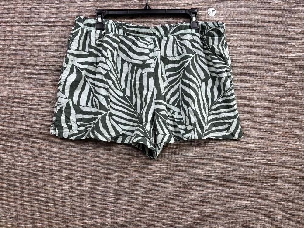 Soma Sleep Shorts Womens XL Green Tropical Leaf Print Lounge Pajama Bottoms
